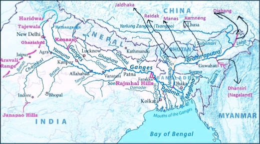 ganga and brahmaputra river map