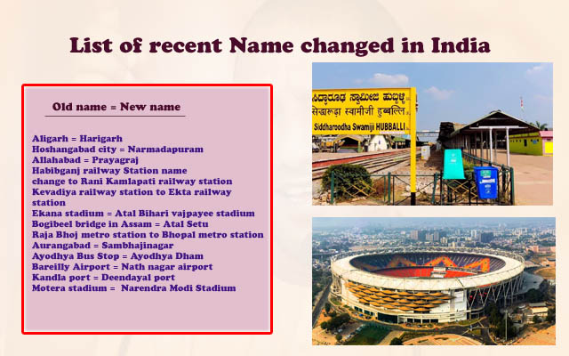 Recent Name Change in India