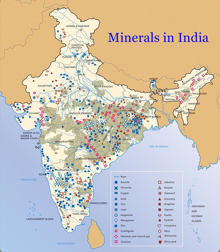 minerals of india map