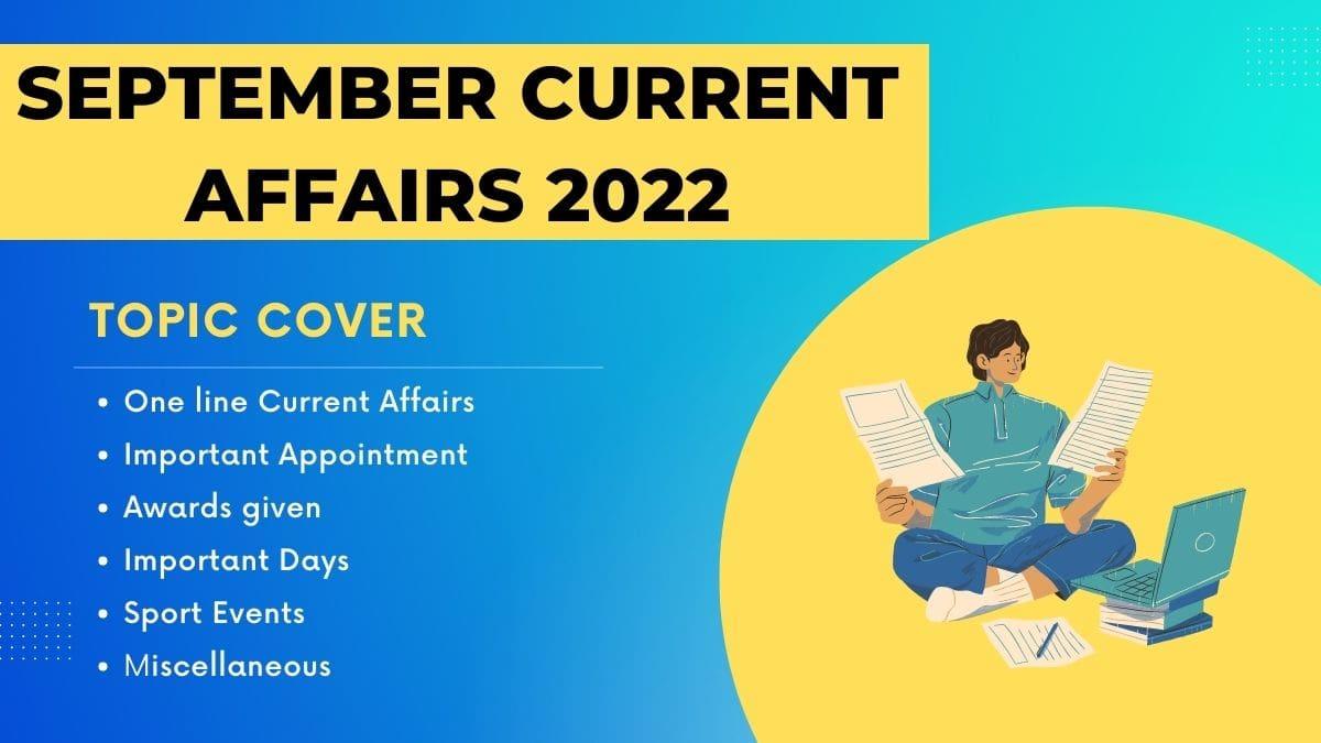 September 2022 current Affairs