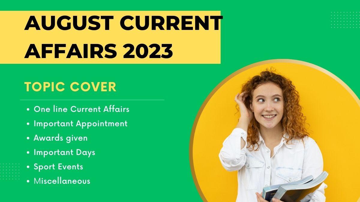 August 2023 Current Affairs